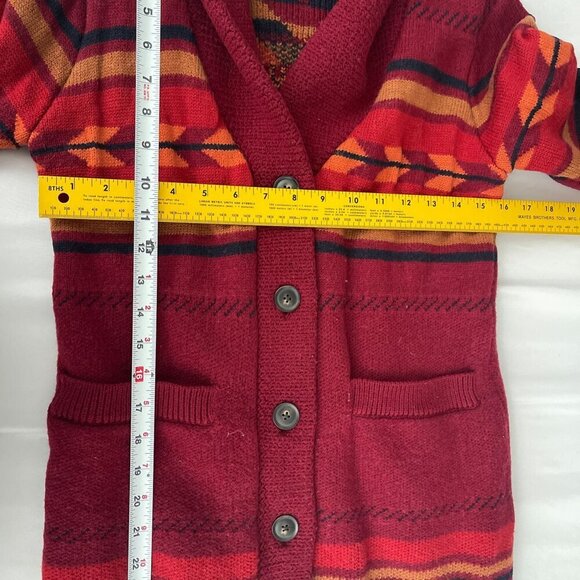 Pendleton Starburst Stripe Merino Wool Button Front Cardigan Sweater Womens S - Picture 13 of 14